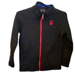 Spyder zipper Medium 10/12 black red zip up long sleeve